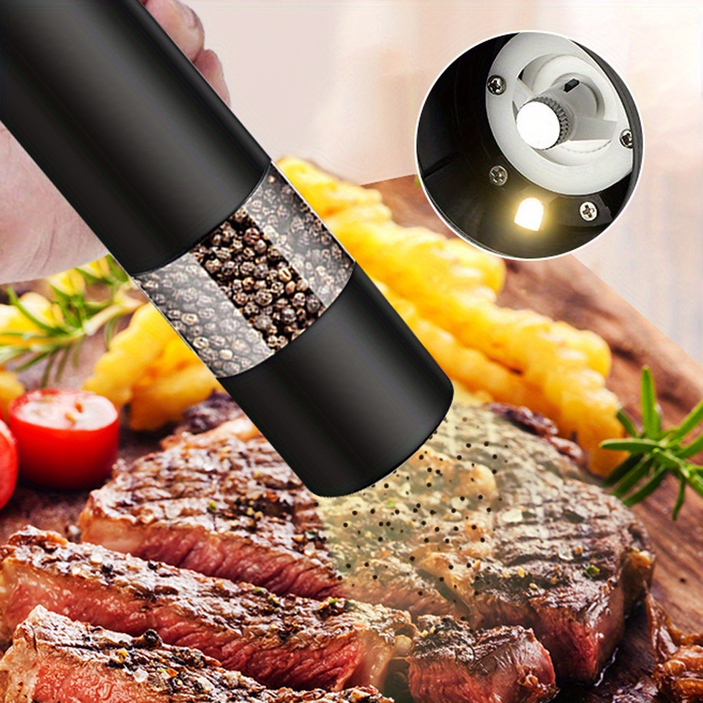 Automatic Grinder Set, Electric Salt And Pepper Grinder Set, Rechargeable  Single-handed Spice Crusher, Automatic Pepper Mill, Reusable Pepper Crusher  For Kitchen Camping Picnic Camping, Kitchen Gadgets, Chrismas Gifts,  Halloween Gifts - Temu