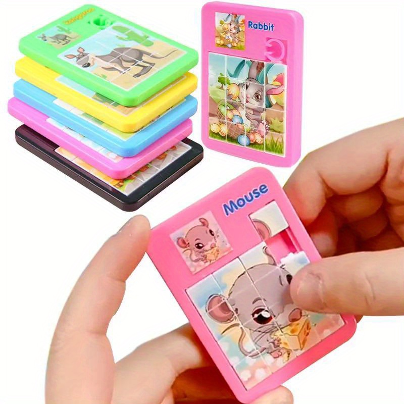 10pcs cute animals cartoon puzzle toys birthday party gifts prizes pinata treasure box reward pack as easter halloween chrismas gift random colors details 1