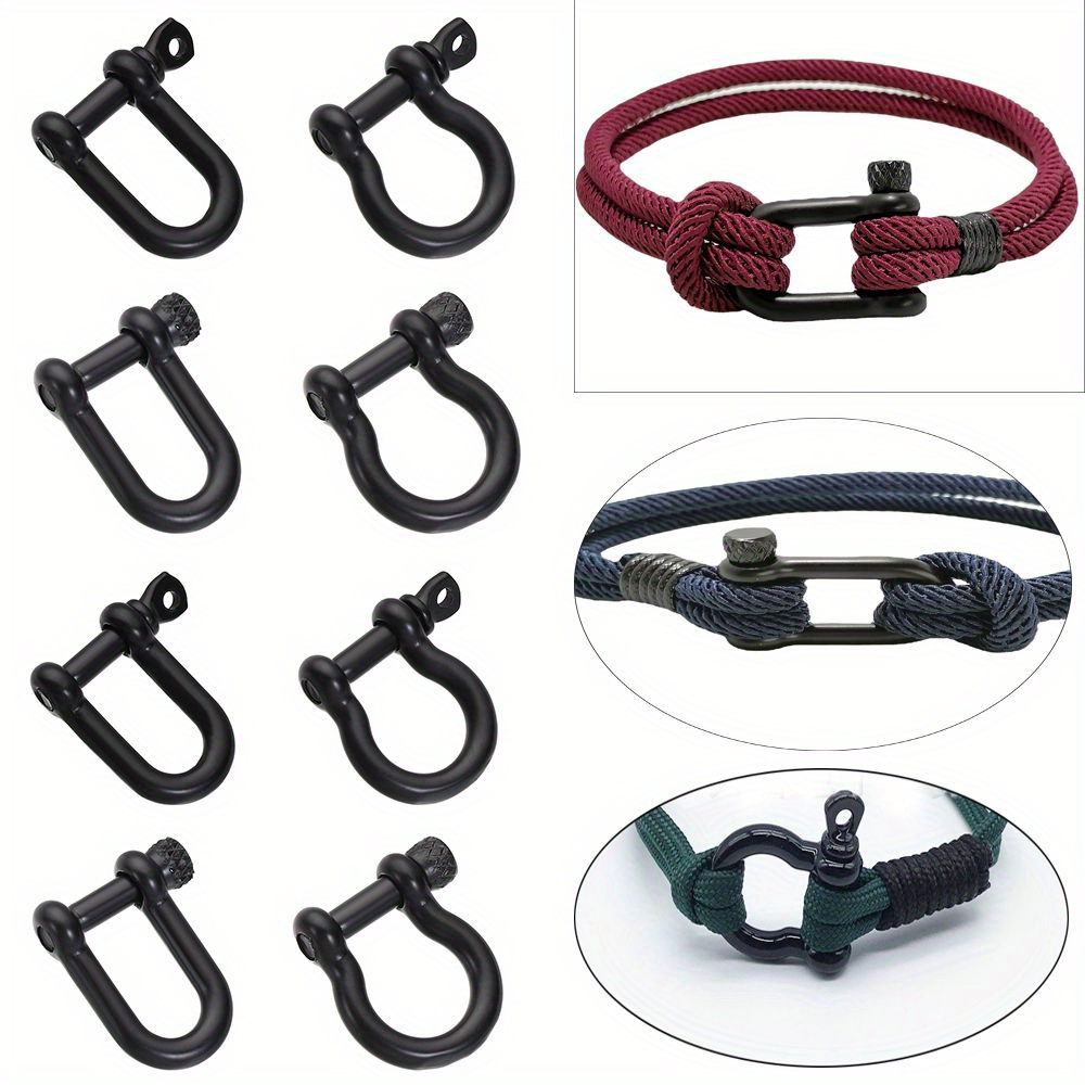 1pcs Metal Carabiner D Bow Shackle Fob Key Ring Keychain Hook