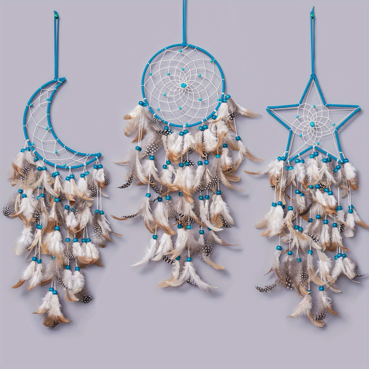 Kit to Make 4 Ring White & Grey Dream Catcher - Adults Crafts