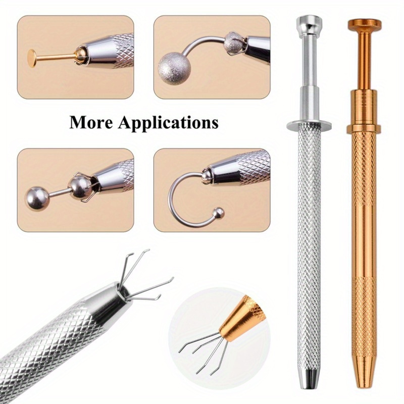 

1pc 4 Claws Ball Bead Holder, Tool, Crystal Tweezers Catcher Grabbers With 4 Claws, Piercing Jewelry Making Grasping Tools