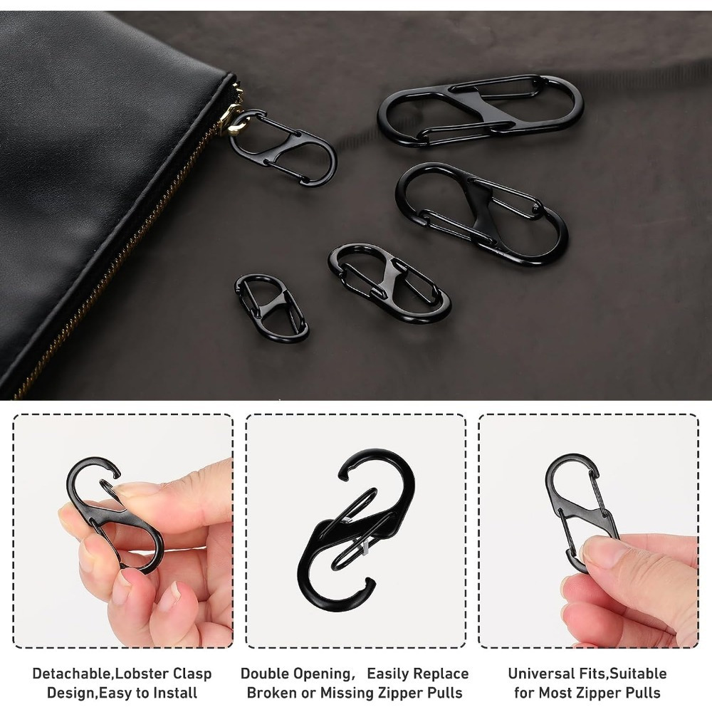 Zipper Clips Anti Theft, 20 Pcs Zipper Pull Locks for Backpacks, Dual  Spring S Carabiner Zipper Clip Theft Deterrent for Luggage Suitcase