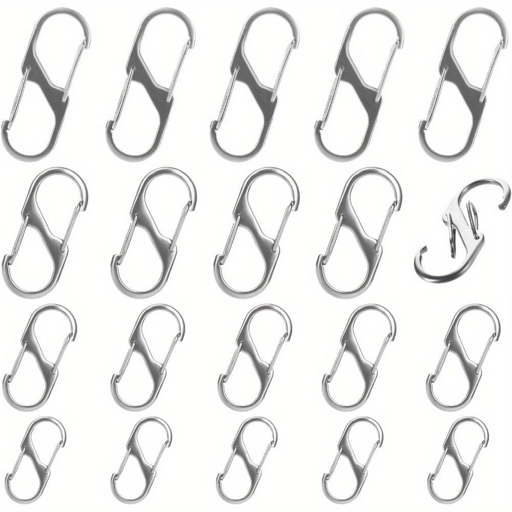 18 Pcs Zipper Clip Theft Deterrent,Zipper Pull Locks for Backpacks Carabiner S Shaped Keychain Locking Dual Wire Gate Clip for Luggage Suitcase