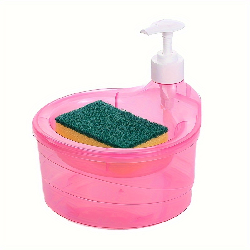 1pc Soap Dispenser And Sponge Set, 2-in-1 Dish Soap Dispenser With Caddy,  Kitchen Sink Soap Dispenser, Sponge, Sponge Holder, Easy Refill/durability  Kitchen Stand, Kitchen Accessories, Kitchen Cleaning Sponge-scrubber And  Scratch Resistant Sponge 