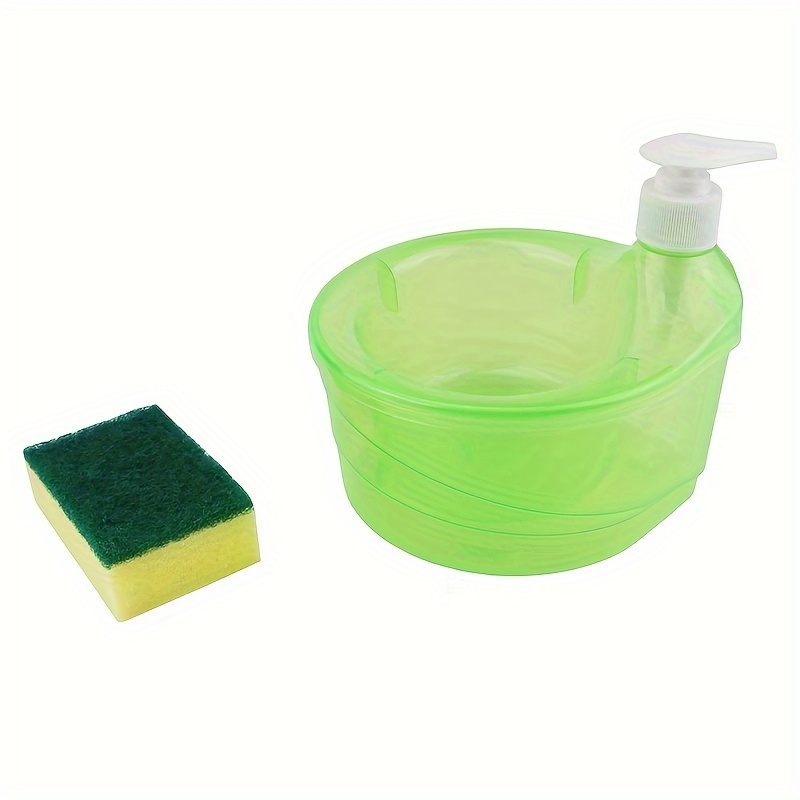 1pc Soap Dispenser And Sponge Set, 2-in-1 Dish Soap Dispenser With Caddy,  Kitchen Sink Soap Dispenser, Sponge, Sponge Holder, Easy Refill/durability  Kitchen Stand, Kitchen Accessories, Kitchen Cleaning Sponge-scrubber And  Scratch Resistant Sponge 