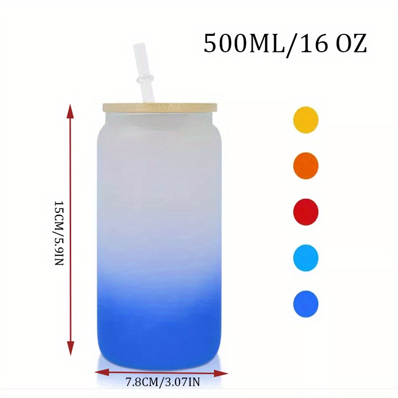 LED 16 oz Tumbler with Blue Lid & Straw