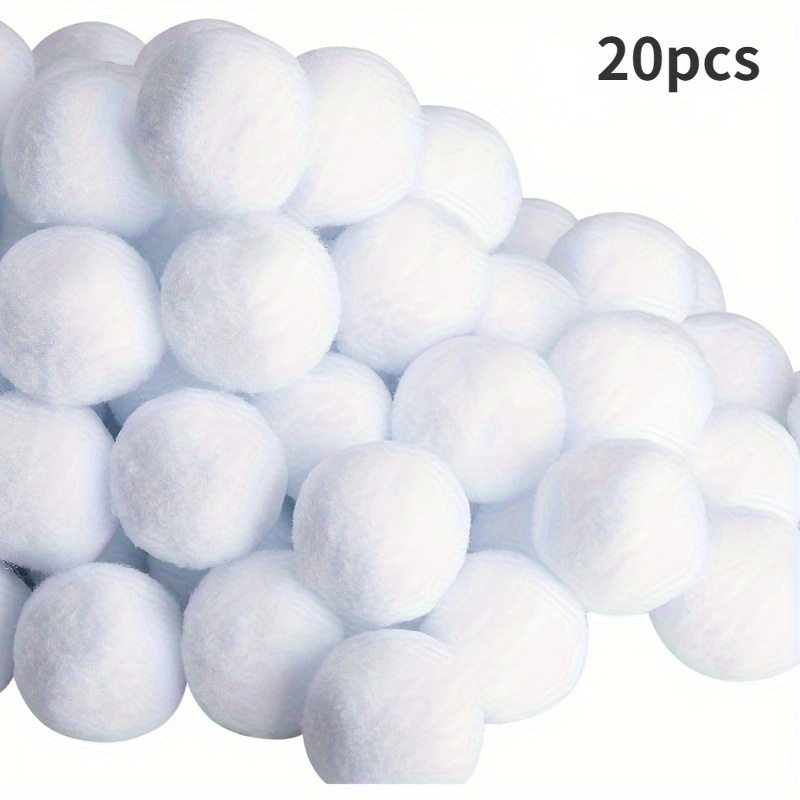 ELCOHO 200 Pieces 2 Inch Artificial Snow Toy Ball Set with Bucket for  Storage Kids Snow