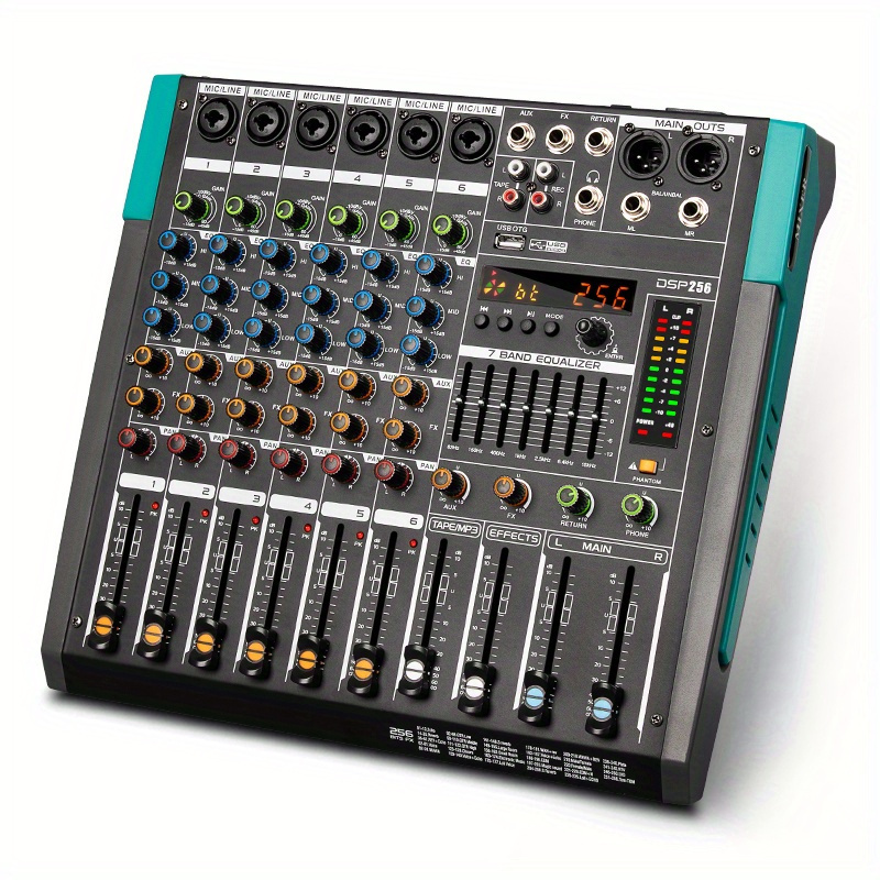 4/7 Channel Professional Powered Mixer Power Mixing Live Studio Audio Sound  DJ-Mixer Mixing Console with USB slot (7 Channel)