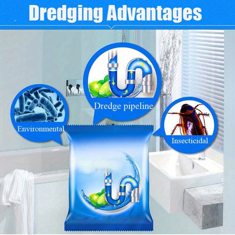 3pcs Strong Drain Cleaners Pipe Dredging Agent Kitchen Water Piping Sewer  Toilet Closes Tool Cleaning Deodorant Chemicals Dredge Sink