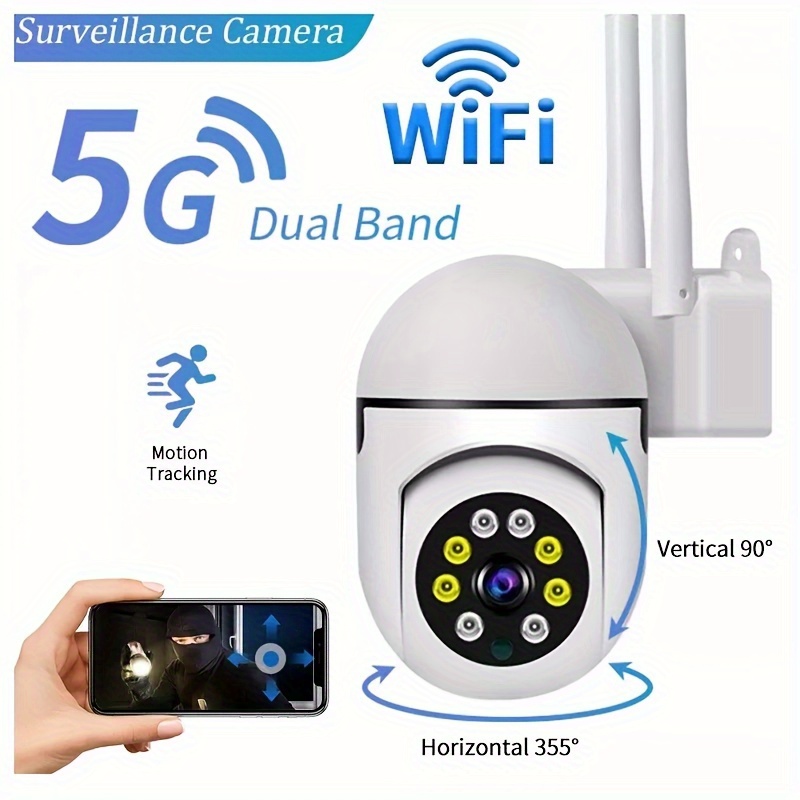  Cámara para perros, cámara de vigilancia IP WiFi WiFi de 1080P  con panorámica/inclinación/zoom inteligente, cámara domo de seguridad  inalámbrica en perro para 2.4 GHz y 5 GHz, detección de movimiento para