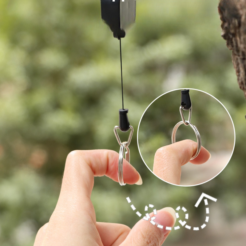 Frosted Keychain Buckle Portable Plastic Telescopic Round - Temu