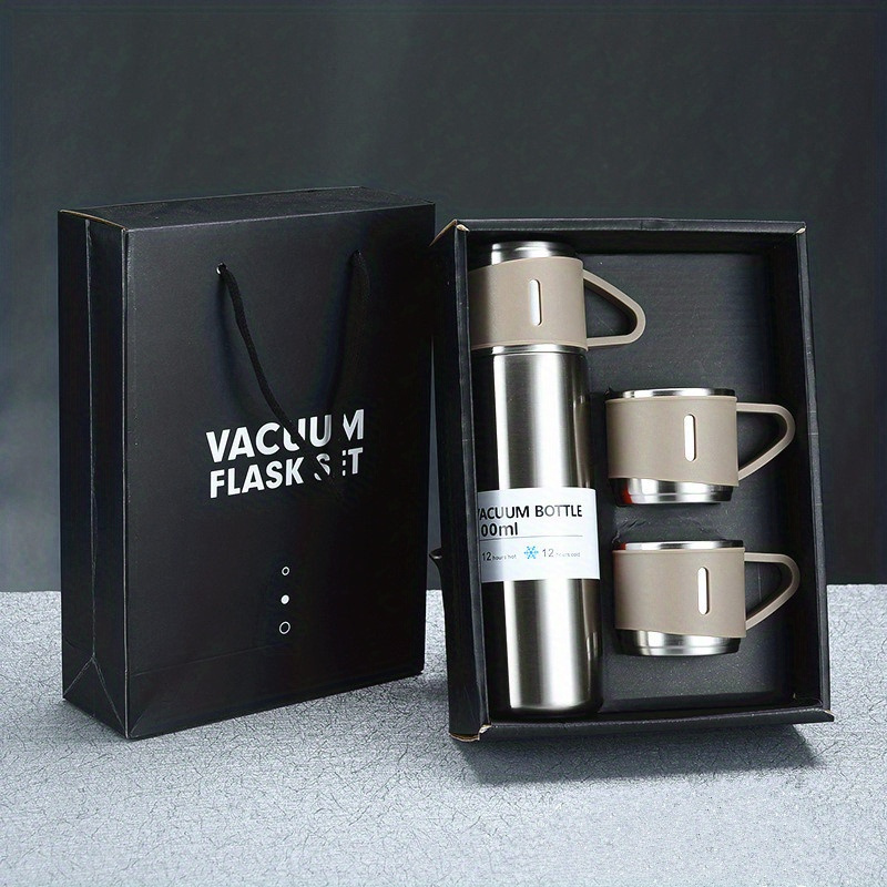 Flask Set Stainless Steel Vacuum Bottle Thermal Cup With - Temu