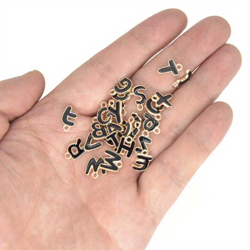 26pcs Rhinestone Alphabet Charms 10mm a-z Letter Slide Charm Jewelry  Making Su