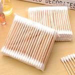 100pcs Bamboo Swab Double-ended Multi-functional Disposable Sanitary Cotton Swab Ear Spoon Makeup Remover
