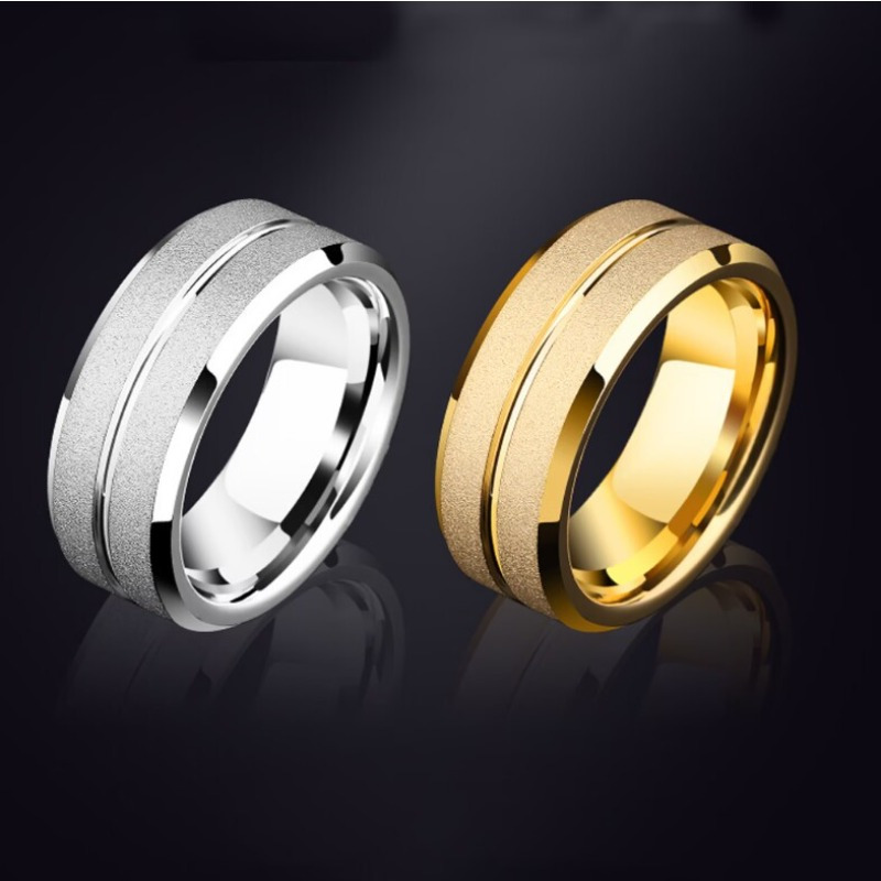 Titanium Steel Frosted Ring Stainless Steel Men's Brushed Ring Ring Jewelry, Jewels,Temu