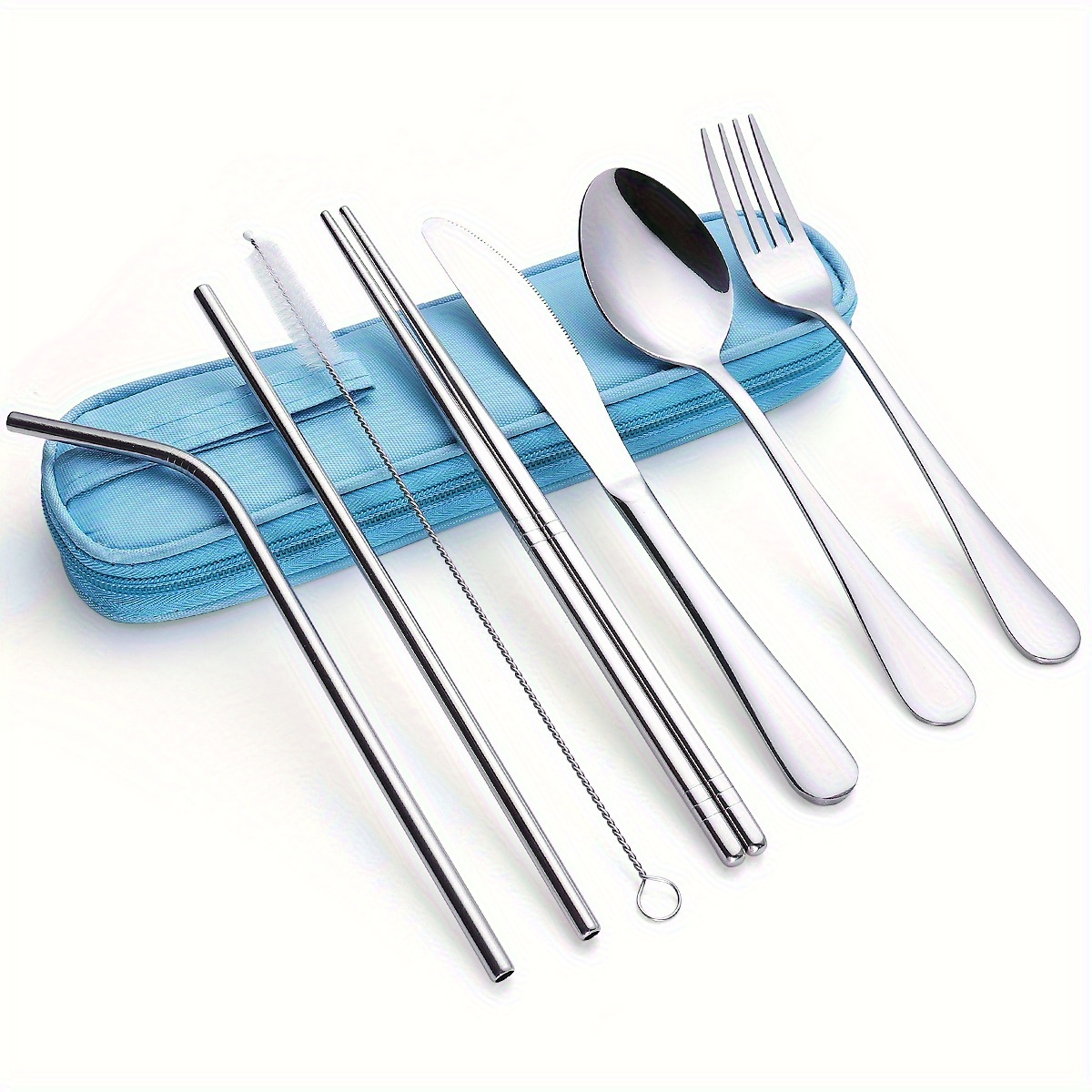 Travel Utensils,Reusable Silverware Set To Go Portable Cutlery Set