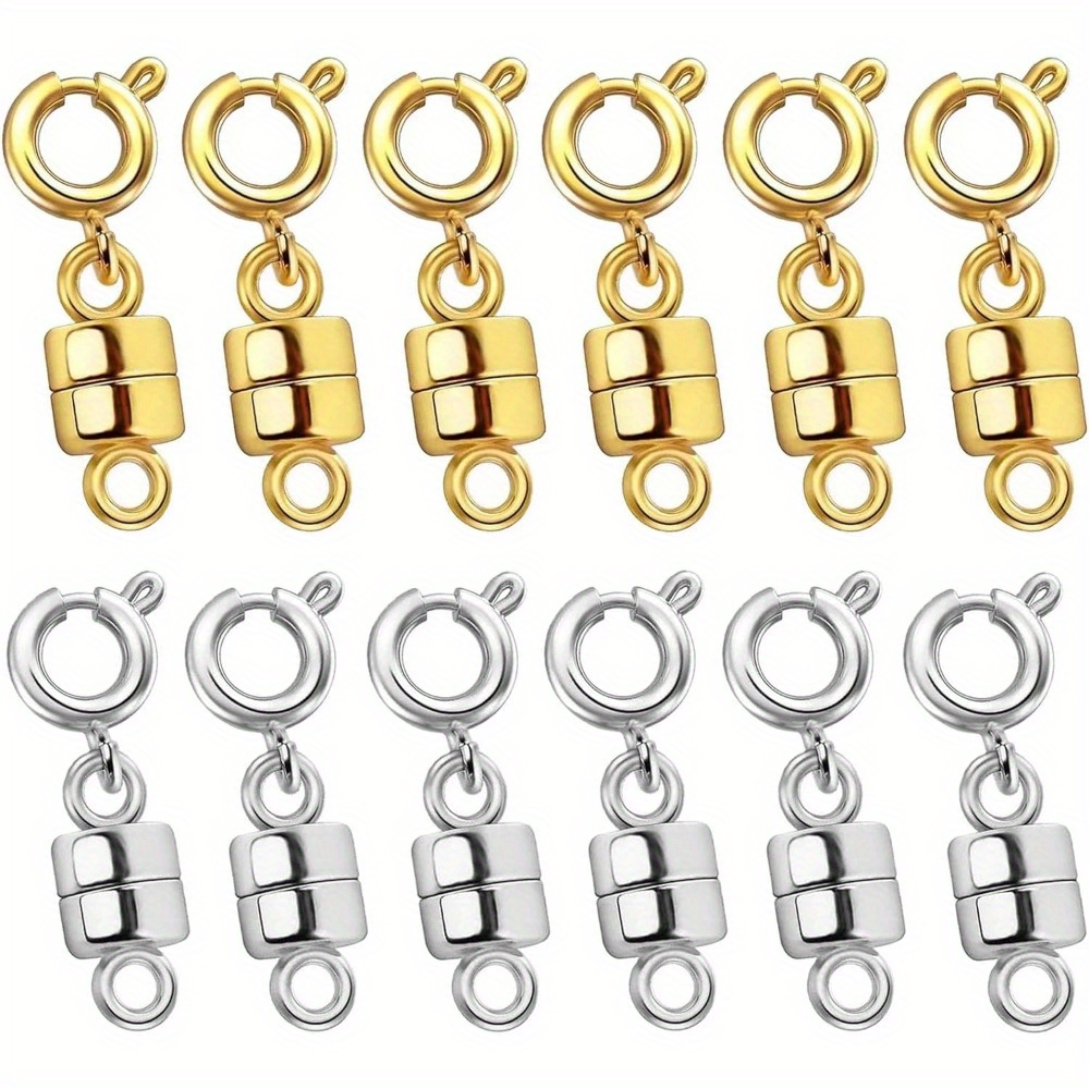 Magnetic Necklace Clasps Closures Golden Silver Plated - Temu