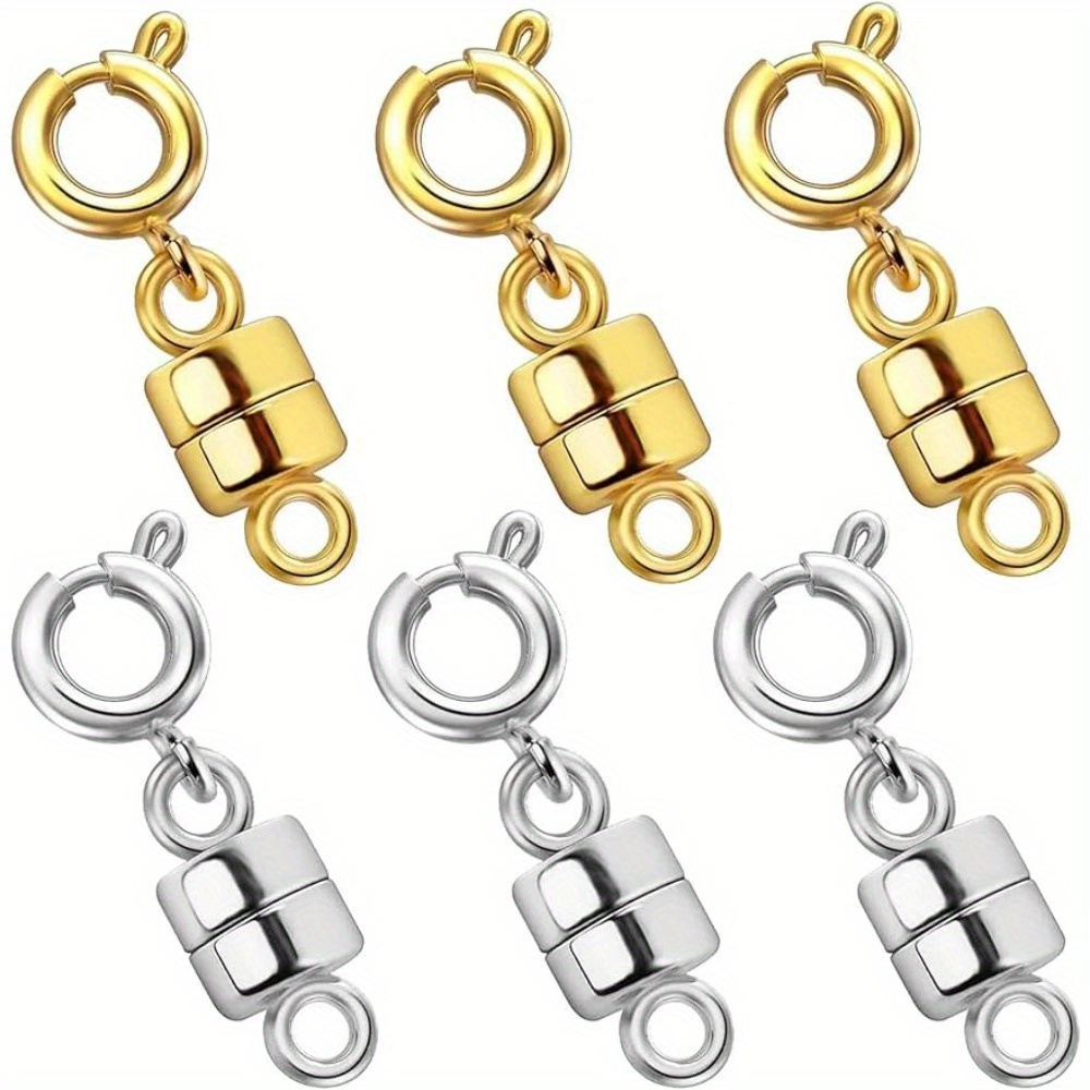 12 Pack Magnetic Clasp Converter Double Lobster Magnetic Jewelry Clasps For Necklace  Bracelet Clasps, 6 Gold + 6 Silver 6mm