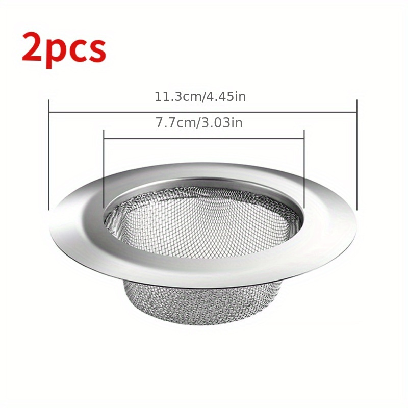 2 PCS Kitchen Sink Strainer - Heavy Duty Stainless Steel Basket