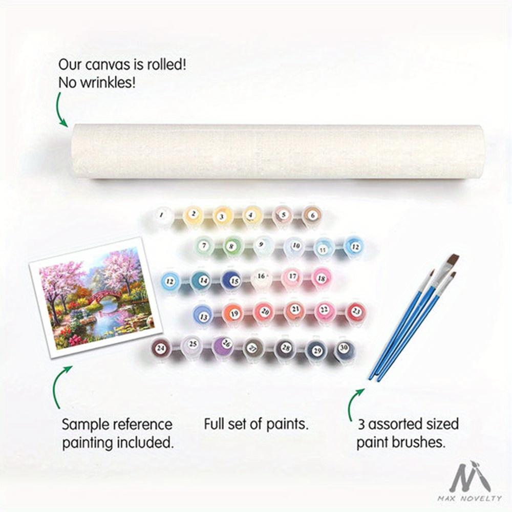 Rolled Canvas-no Crease, Diy Acrylic Paint By Numbers Kit For