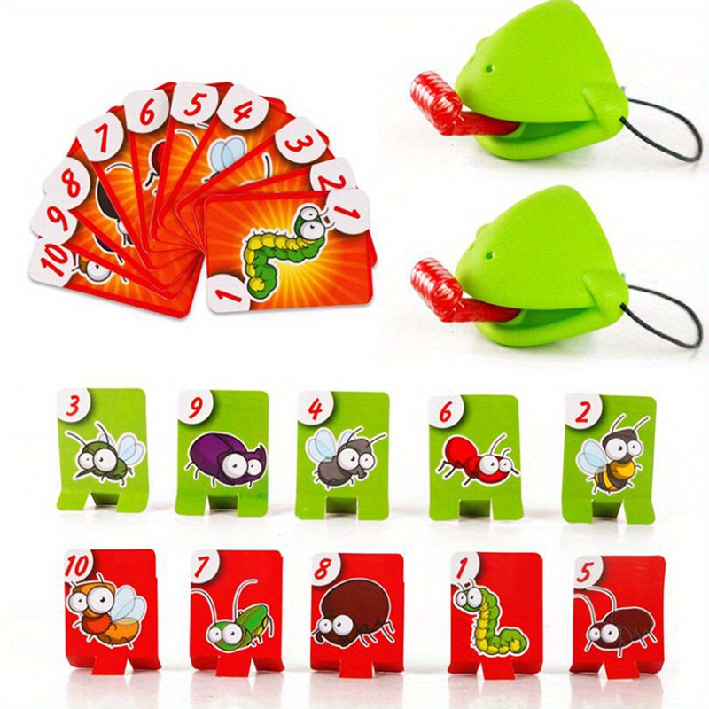 TEMU Fun Lizard Mask Licking Card Toy Tricky Fight Card Game Fun Tabletop Interactive Family Tabletop Game Party Party, Birthday Gift