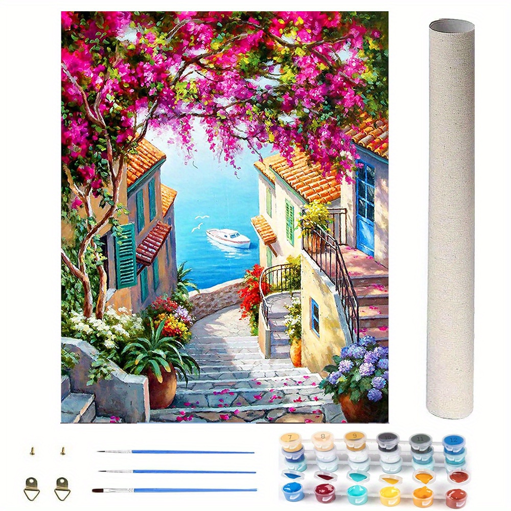 Rolled Canvas no Crease Diy Acrylic Paint By Numbers Kit For - Temu