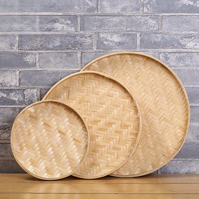 

1pc Handmade Household Bamboo Woven Bamboo Basket, Household Bamboo Woven Dinner Plate, Fruit Snack Basket, Snack Small Fruit Basket Bamboo Basket, Bamboo Products For Restaurant/cafe