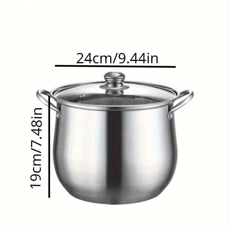 Large Capacity 30cm/12.7 Litres Stainless Steel Saucepan Single Handle Soup  Pot with Cover Soup & Stock Pots