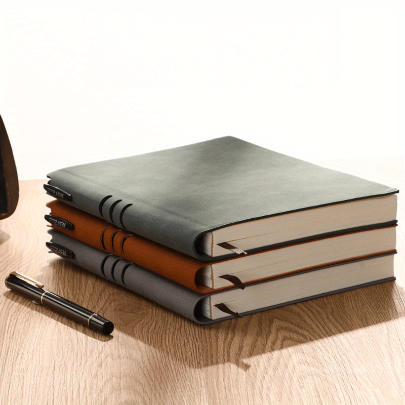 Super Thick Diary Notebook Blank Pages Pu Leather Soft Cover - Temu