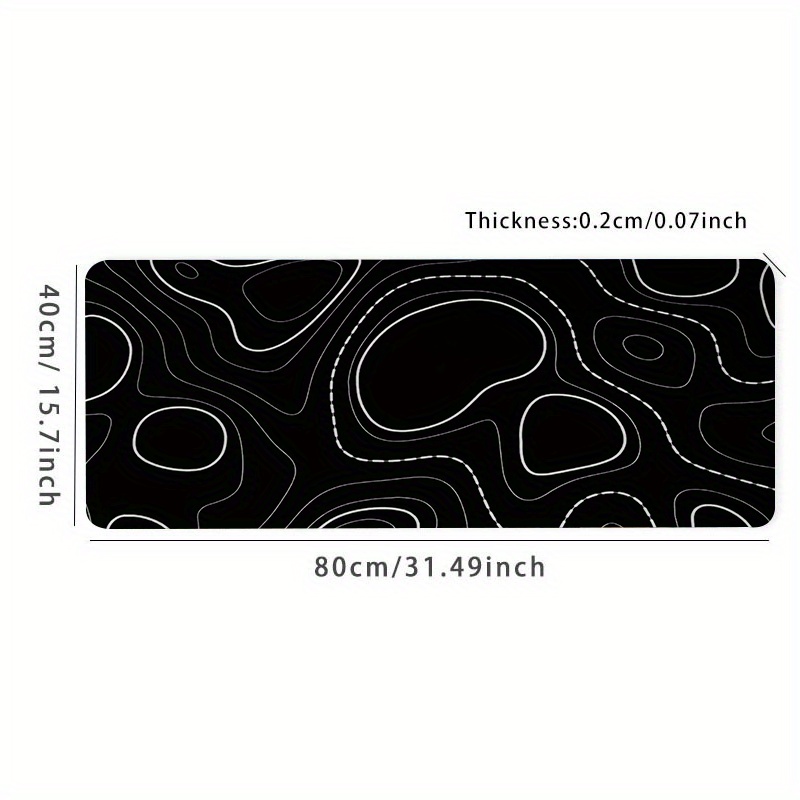 topographic mouse pad black large gaming mouse pad long