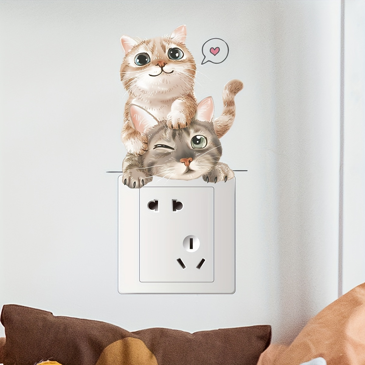 Cartoon Cute Little Animal Kitten Head Shape Mirror Wall - Temu