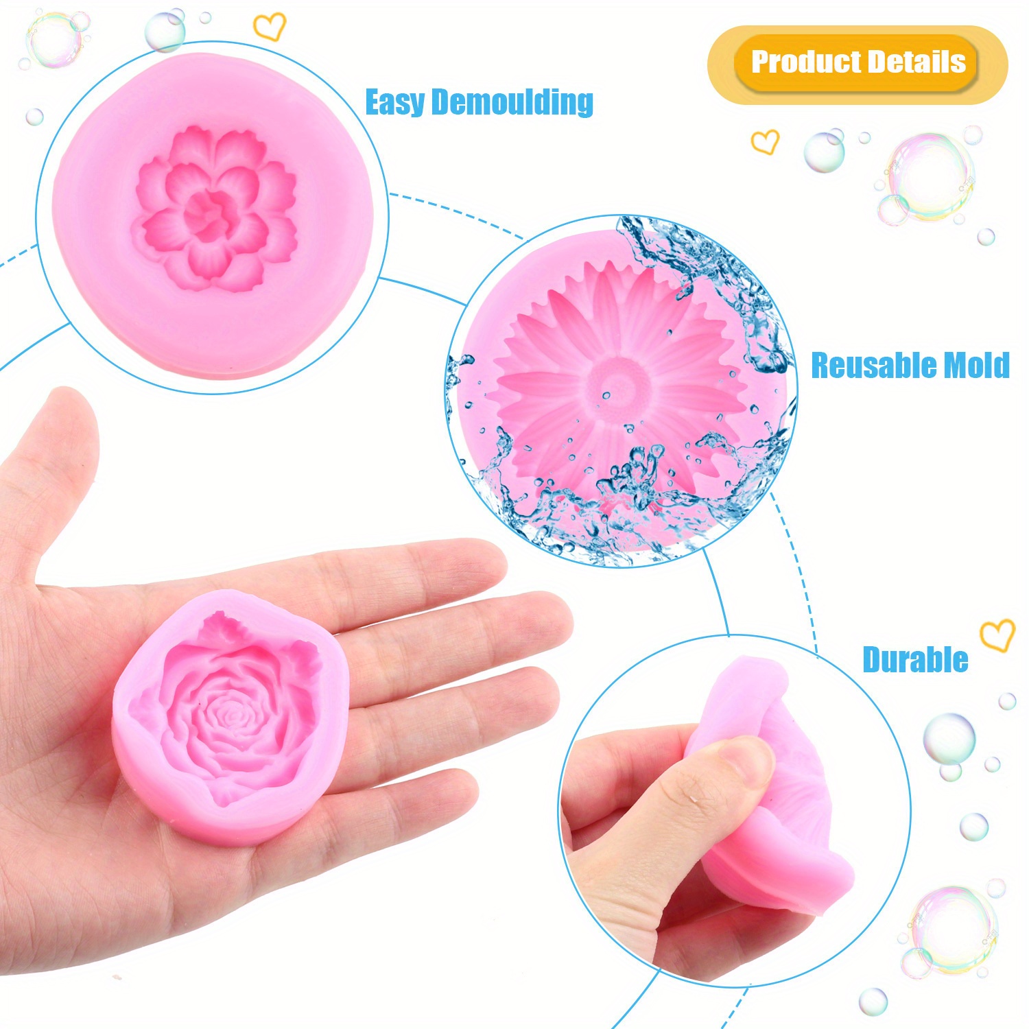 Flower Silicone Mold For Cake Decorating Chocolate Gum Paste - Temu