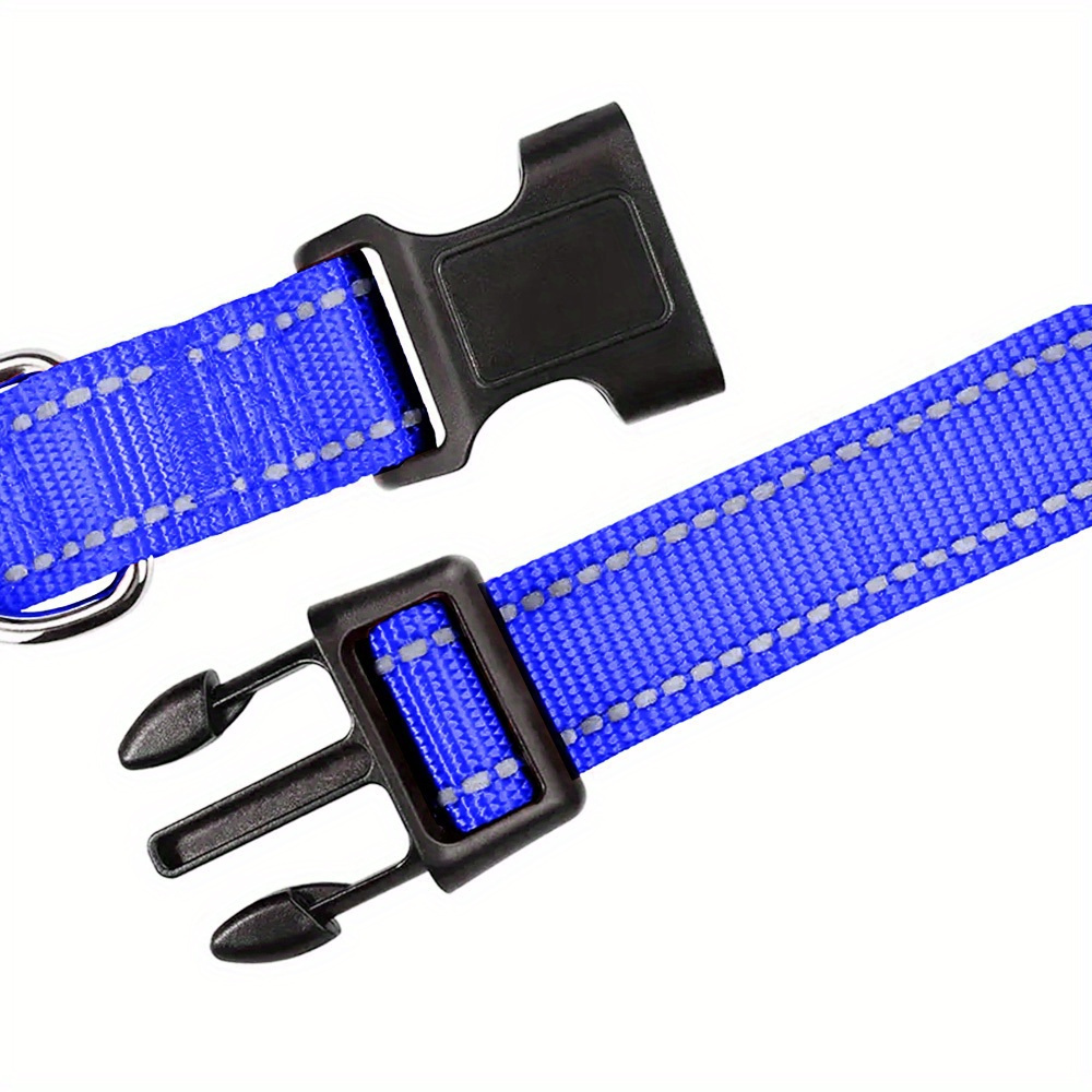 Personalized Reflective Dog Collar and Leash Set with Safety Locking Buckle
