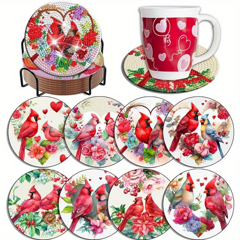 Christmas Coffee Cup Diamond Art Painting Coasters Kits With - Temu