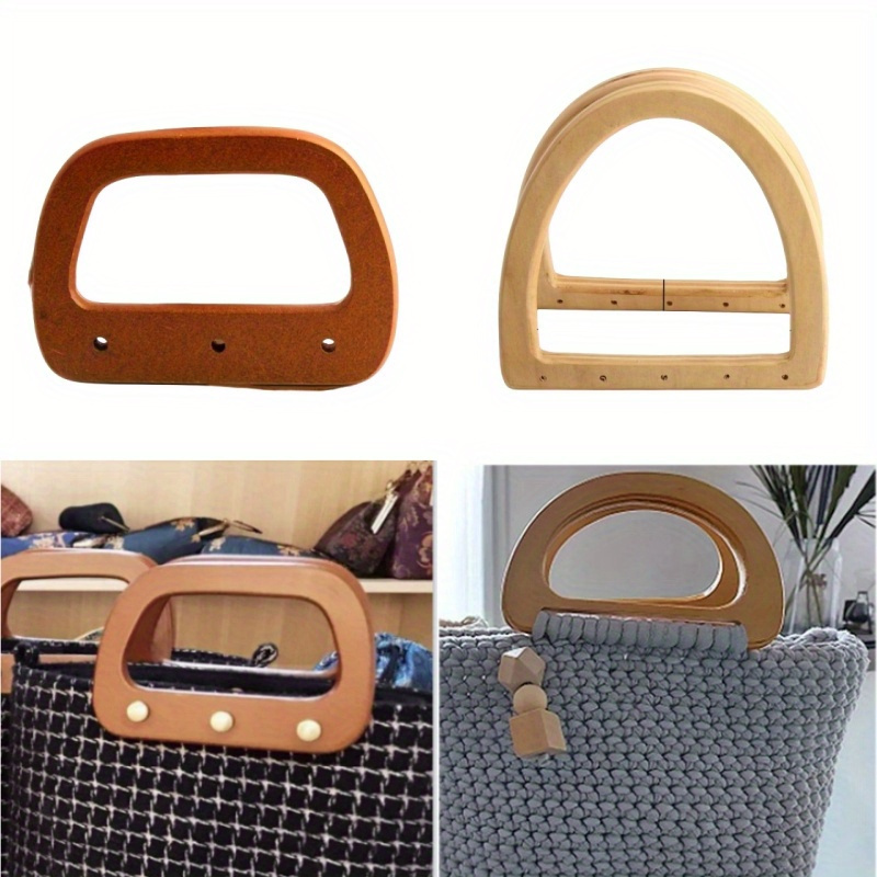 Wood Purse Handles Wooden Square Handbag Handle Diy Bag - Temu