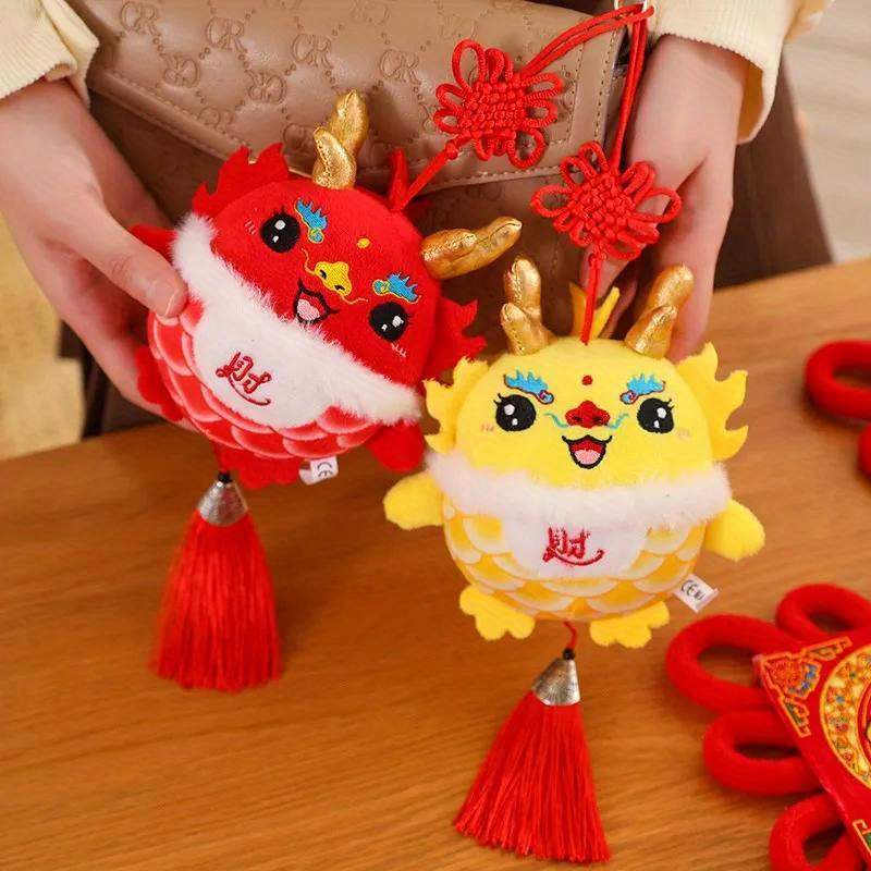  Acewen 2Pcs Dragon Mascot Plush Pendant Toy 2024 Year