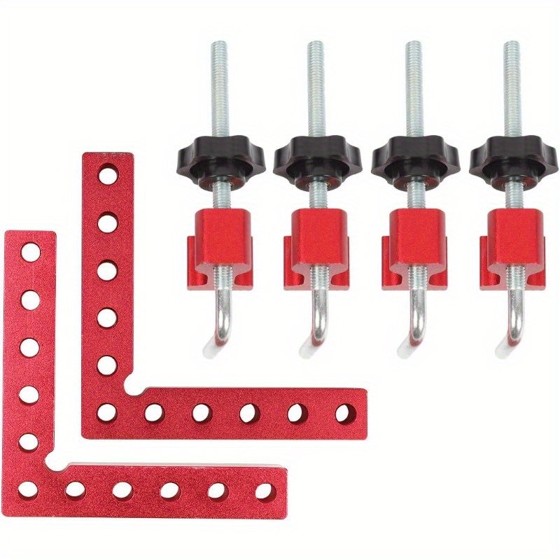 8pcs 90 Degree Positioning Squares 4 Inch 3 Inch Right Angle Clamps  Reusable Plastic L Type Fixing Clamp Durable Corner Clamping Woodworking  Tool For Picture Frame Cabinet Drawer
