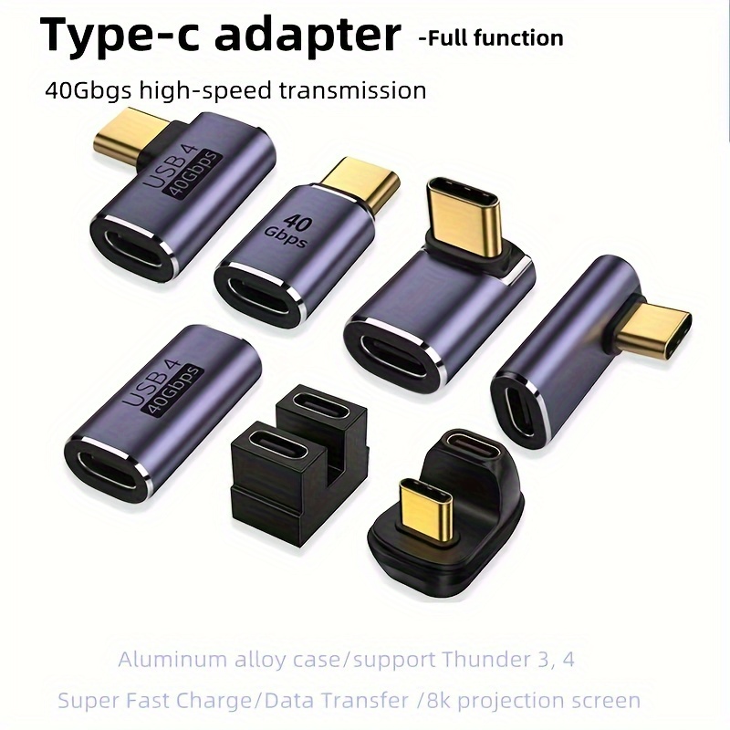 Adaptador de enchufe USB c Adaptador USB c de ángulo recto USB c Adaptador  de 180 grados USB c Adaptador de 90 grados Tipo C Adaptador USB Adaptador