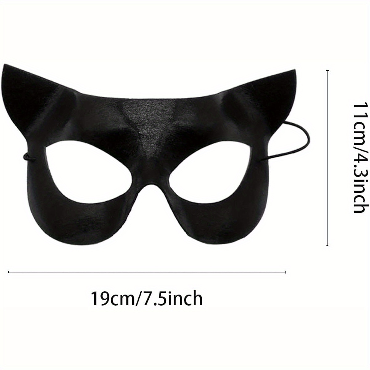 White and Black Cat Face Mask Mardi Gras Masquerade Ball