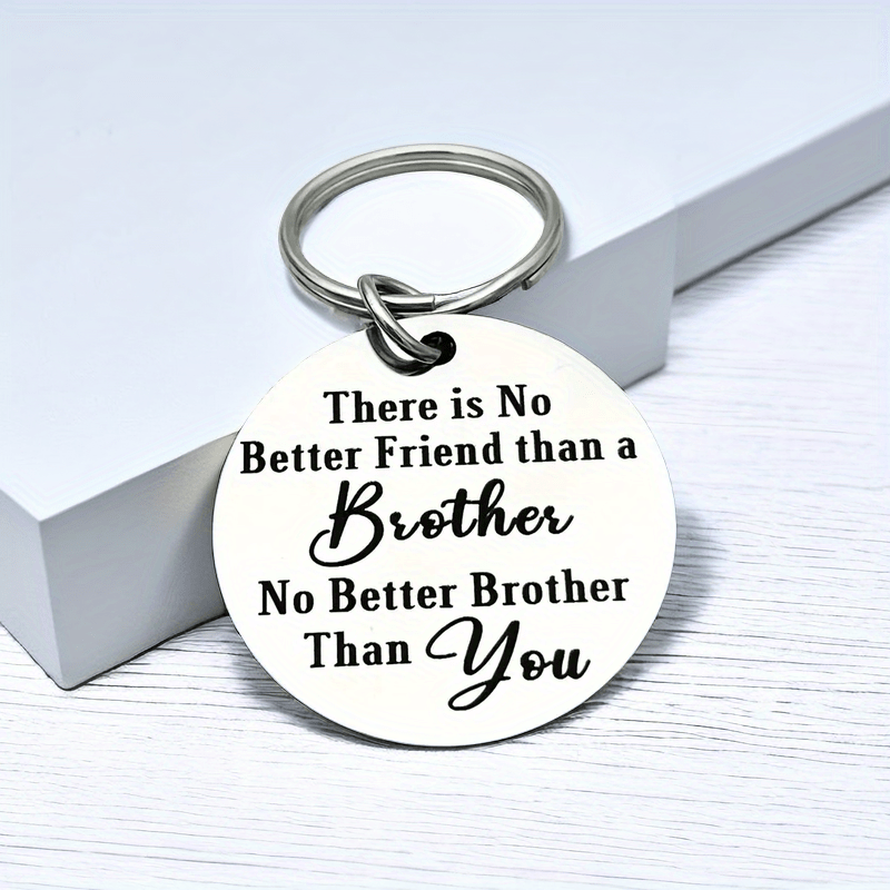 1pc Brother Keychain Gifts Christmas Birthday Gifts for Brother Graduation Gifts Inspirational Gifts for Brother Family Gift for Men,Temu