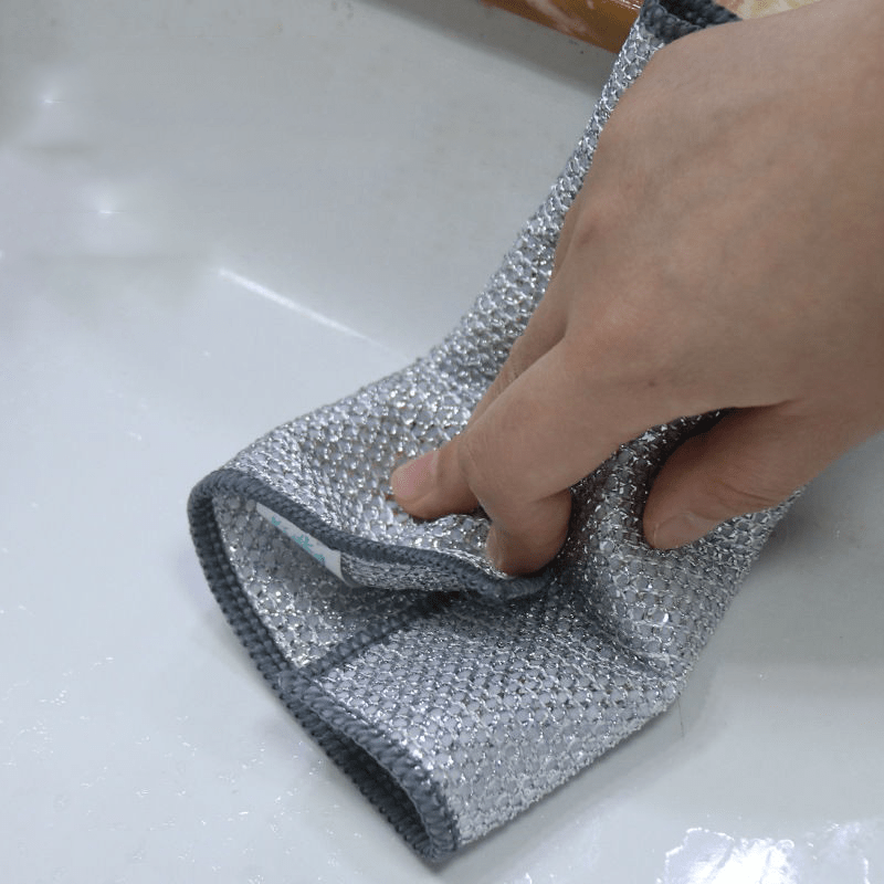 3pcs Steel Wire Dishwashing Cloth Mesh Non-Stick Oil Cleaning Cloth For  Kitchen Stove Dish Washing And Cleaning