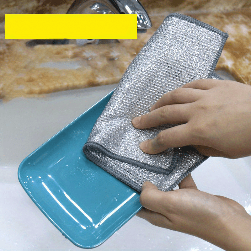 3pcs Steel Wire Dishwashing Cloth Mesh Non-Stick Oil Cleaning Cloth For  Kitchen Stove Dish Washing And Cleaning