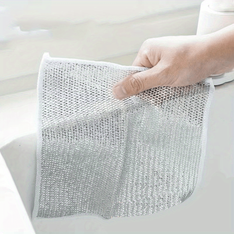 3PCS Steel wire dishwashing cloth, daily use cleaning cloth, mesh