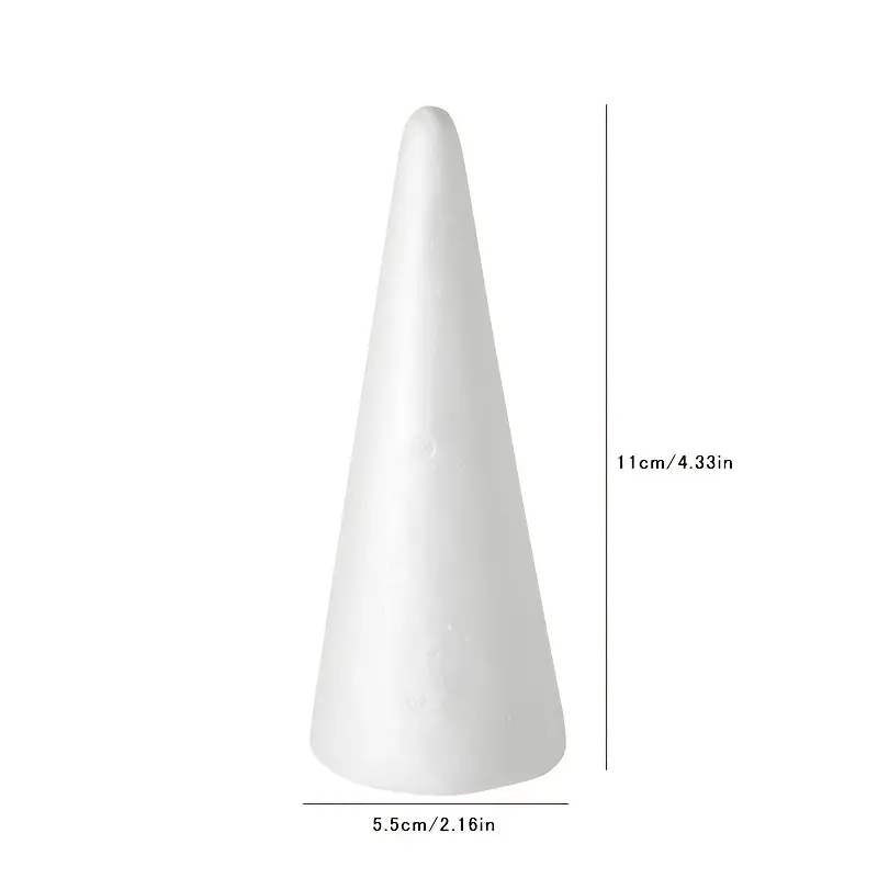 1pc White Cone Polystyrene Foam Pe Foam Cone Homemade Christmas
