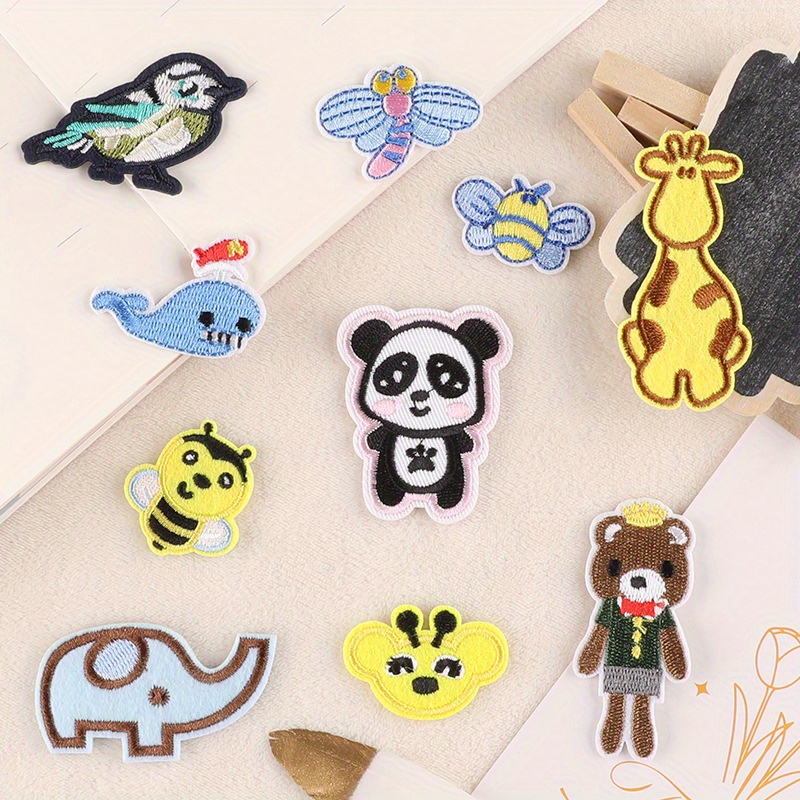 Cute Animal Embroidered Iron On Patches For Clothes, Jackets