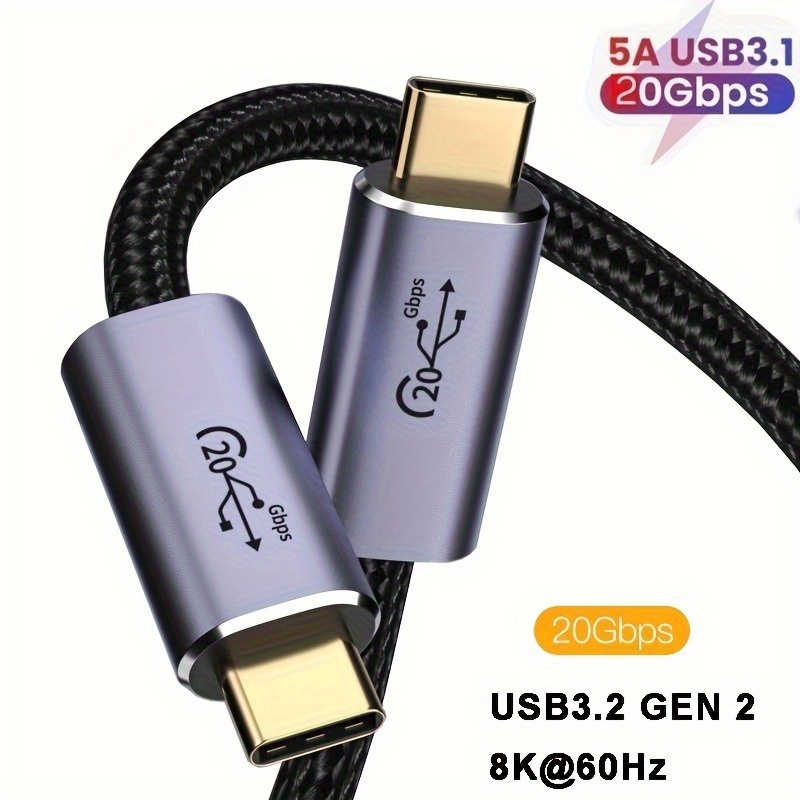 USB C to USB C Data Cable, 20Gbps USB C 3.2 Gen 2 Cable 3.3Ft 4K Monitor  Cord 100W PD Charging Thunderbolt 3/4 Compatible with iPhone 15 Pro Max  Plus
