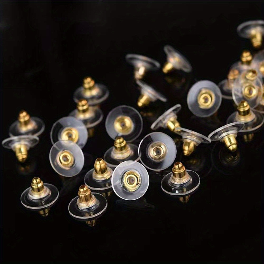Bullet Clutch Earring Backs For Studs With Pad Rubber - Temu