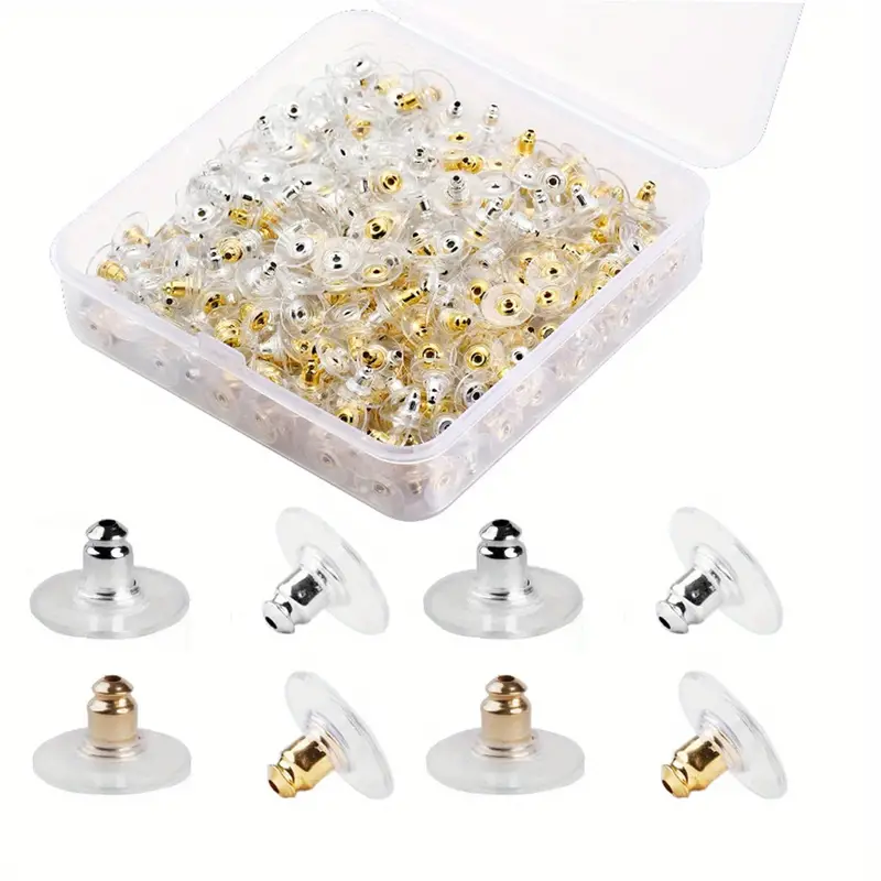 Bullet Clutch Earring Backs For Studs With Pad Rubber - Temu