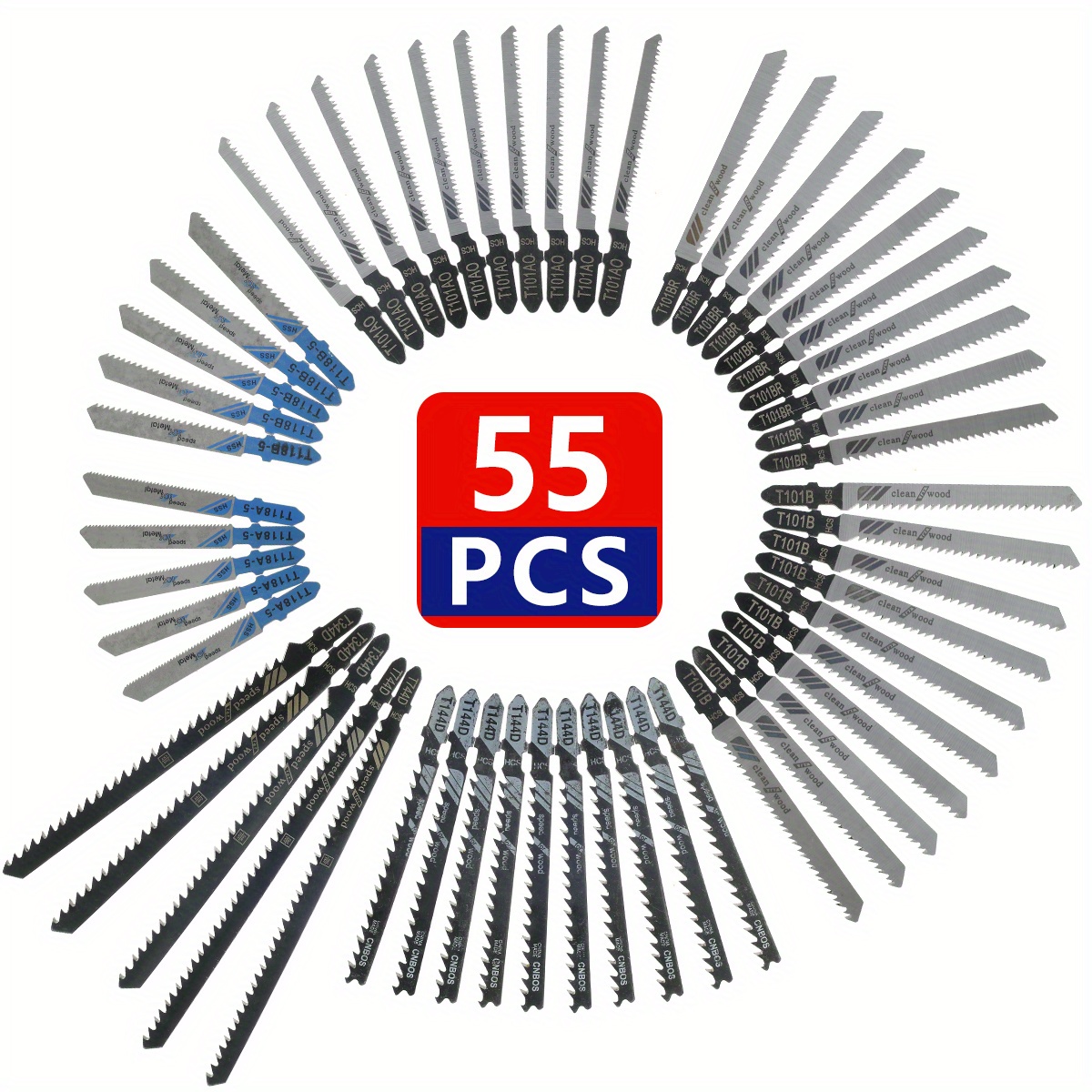 55pcs/set Ensemble Lames Scie Sauteuse En Acier Carbone - Temu France