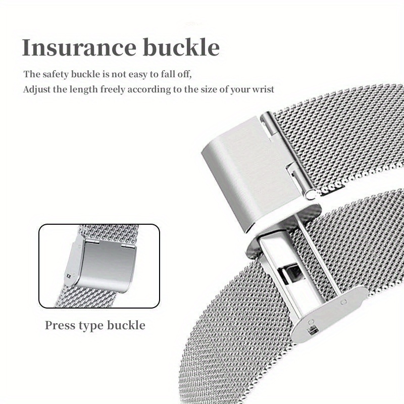 For Huawei Band 8 Smart Watch Strap Milanese Steel Wrist Band